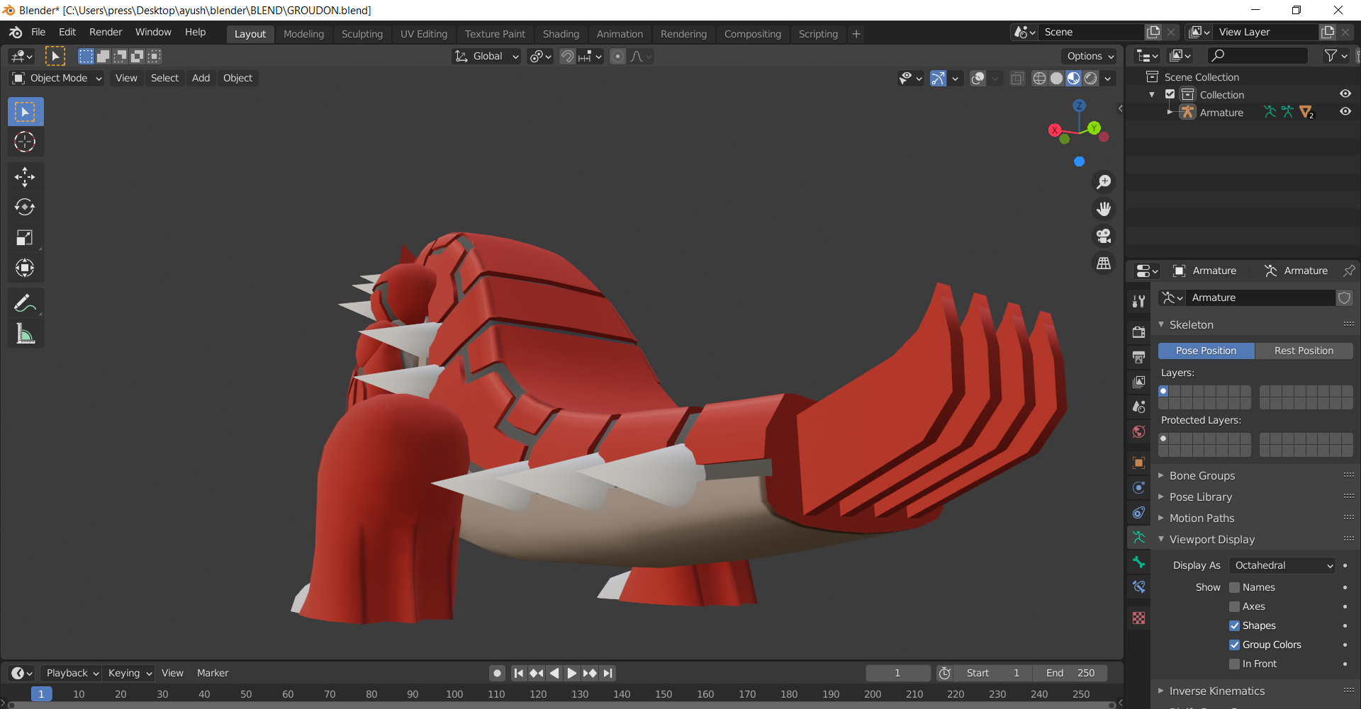 Rigged Pokemon groudon (from pokemon omega ruby) preview image 3